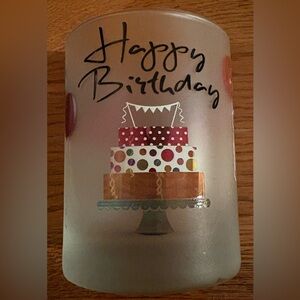 Culver “Happy Birthday” Frosted Old Fashion Highball Cocktail Rocks Glass, EUC